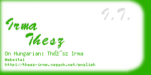 irma thesz business card